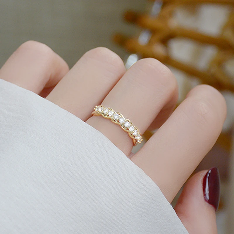 

Fashion Luxury Crystal Engagement Ring for Women AAA Transparent Cubic Zirconia Gold color Rings Wedding Trend Female Jewerly