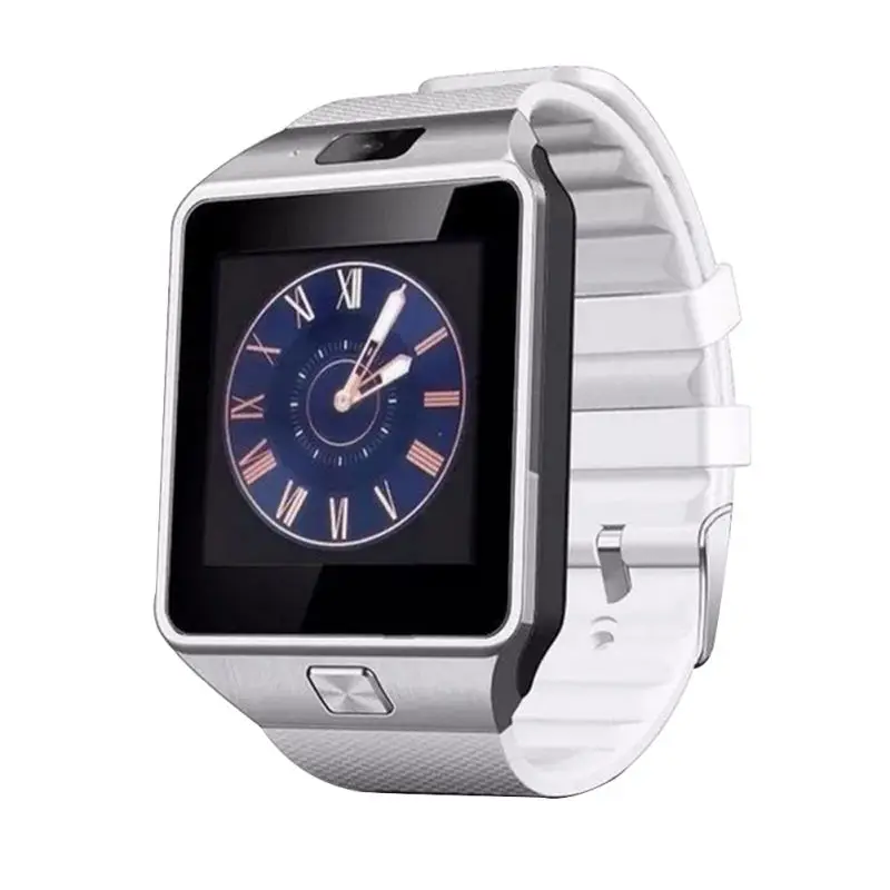 Умные часы с сенсорным экраном dz09 с камерой Bluetooth наручные часы SIM карты Smartwatch для Ios Android телефонов Поддержка нескольких языков - Цвет: White 1battery