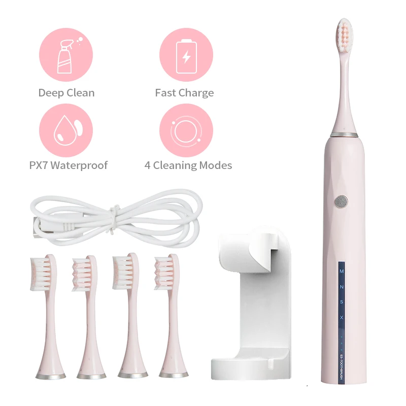 Ультразвуковая электрическая зубная щетка с USB-зарядкой модный внешний вид