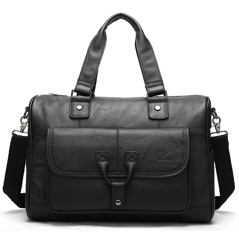 Luufan High Quality Fashion  Men's Genuine Leather Men Business Briefcase For 15'' Laptop  Messenger Men's  Travel Shoulder Bag