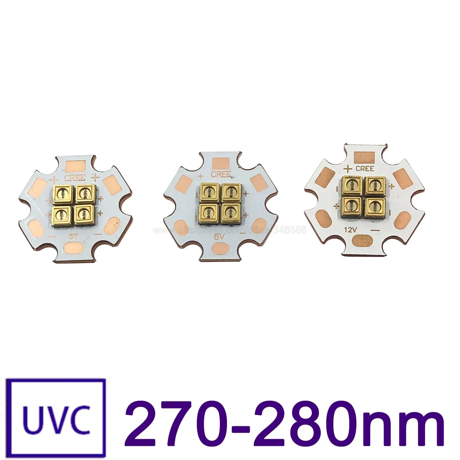 275nm глубокий UVC светодиодный 32 МВт 40 мВт диод 3535 лампа SMD бисер 6V12V24V 4 чипа для УФ