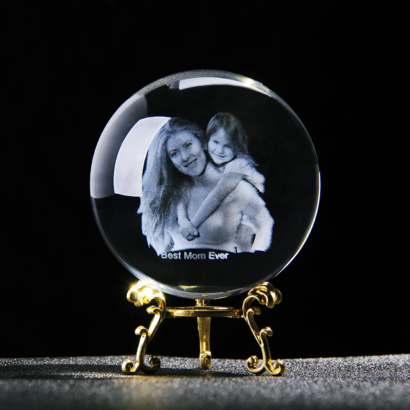 Персонализированный Хрустальный фотошар с 3D изображением лазерной гравировкой