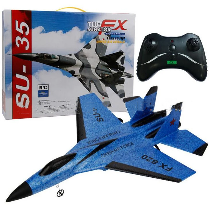 

FX-820 2.4G 2CH Remote Control SU-35 Glider 290mm Wingspan EPP Micro Indoor RC Airplane Aircraft RTF Paper RC Drone