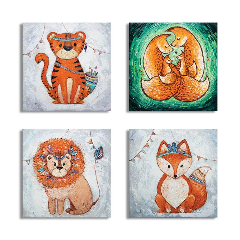 

Картина с животными из мультфильмов, холст, картины для гостиной, искусство и принты, настенный постер, украшение для дома