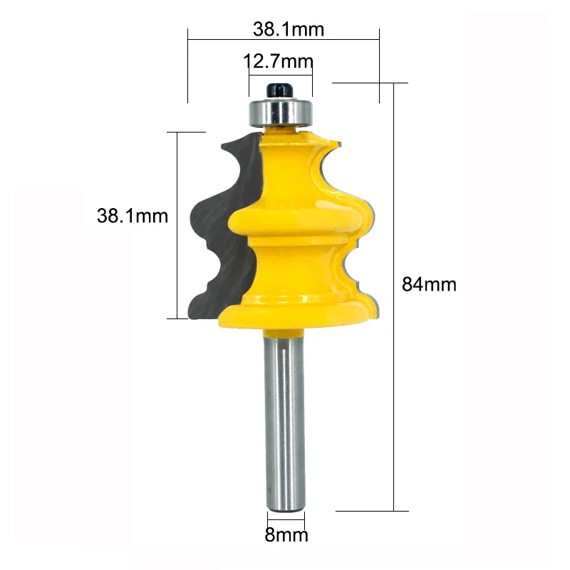 

1pc 8MM Shank Handrail Architectural Moulding Router Bit Woodworking Milling Cutter for Wood Bit Face Mill Tool MC02073