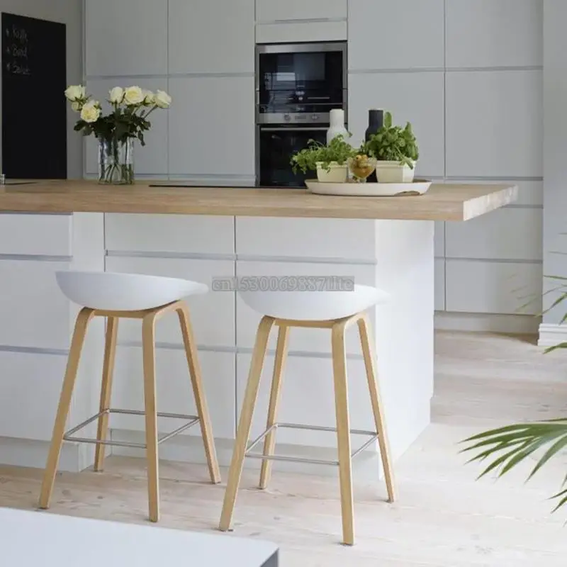 Барный стул из массива дерева простой Скандинавский дизайн барный высокий |