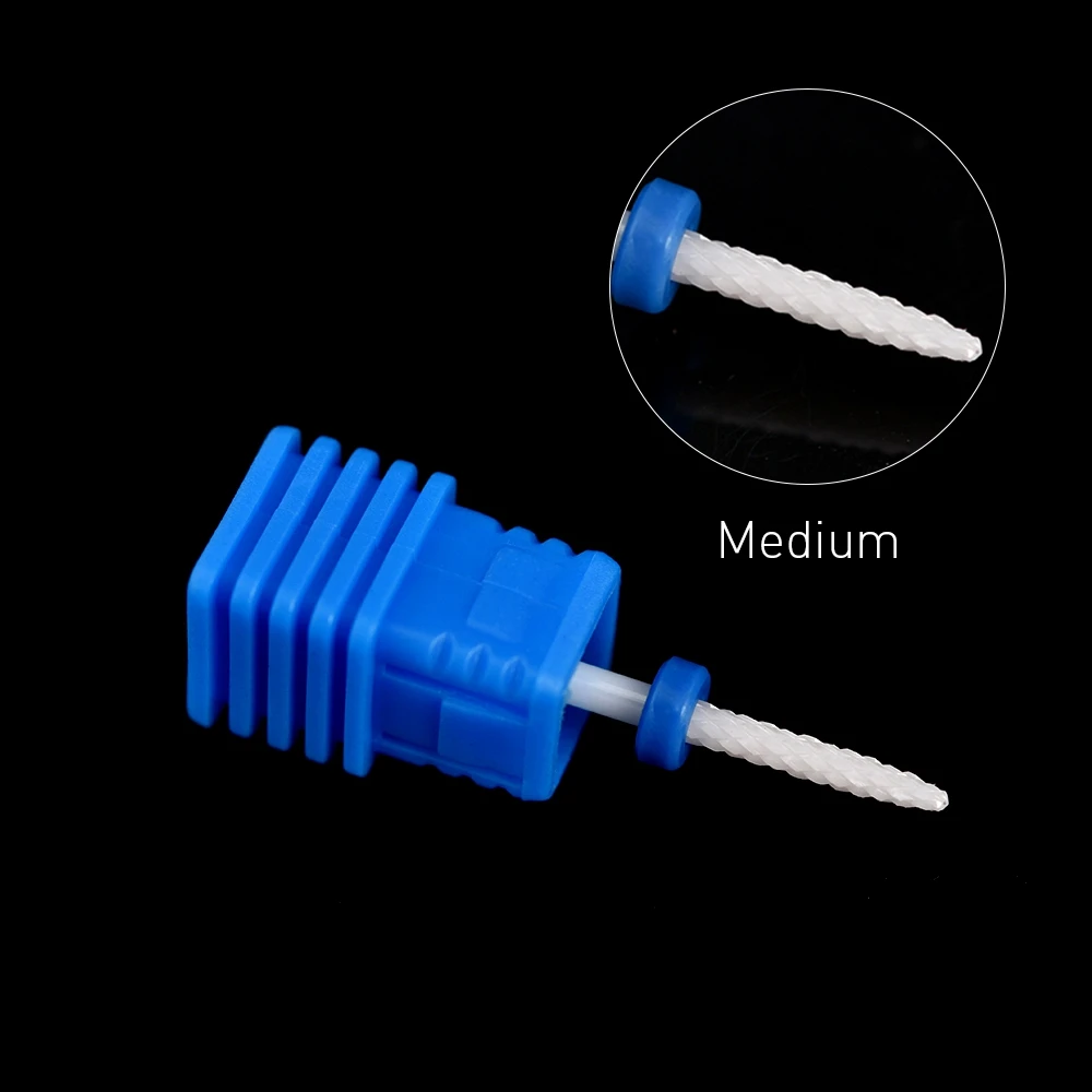 Medium Blue KADS Стройные Керамическая Сверла Ногтя Шлифовальные Каменная Голова для Мертвой Кожи Лак Для Ногтей Маникюр Педикюр Инструмент Фреза - Цвет: Medium Blue