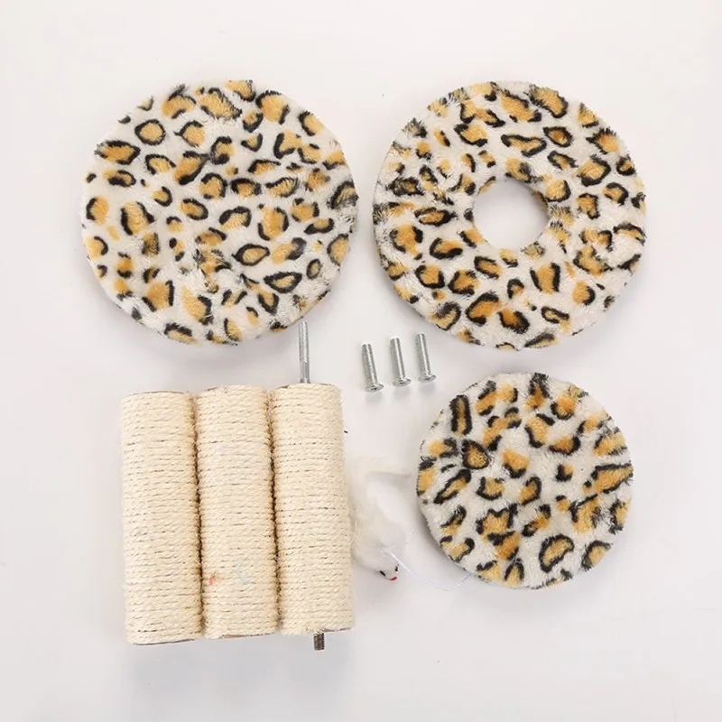 Трехслойная кошачья башня мебельное дерево с сизалем Натуральный сизаль имеет