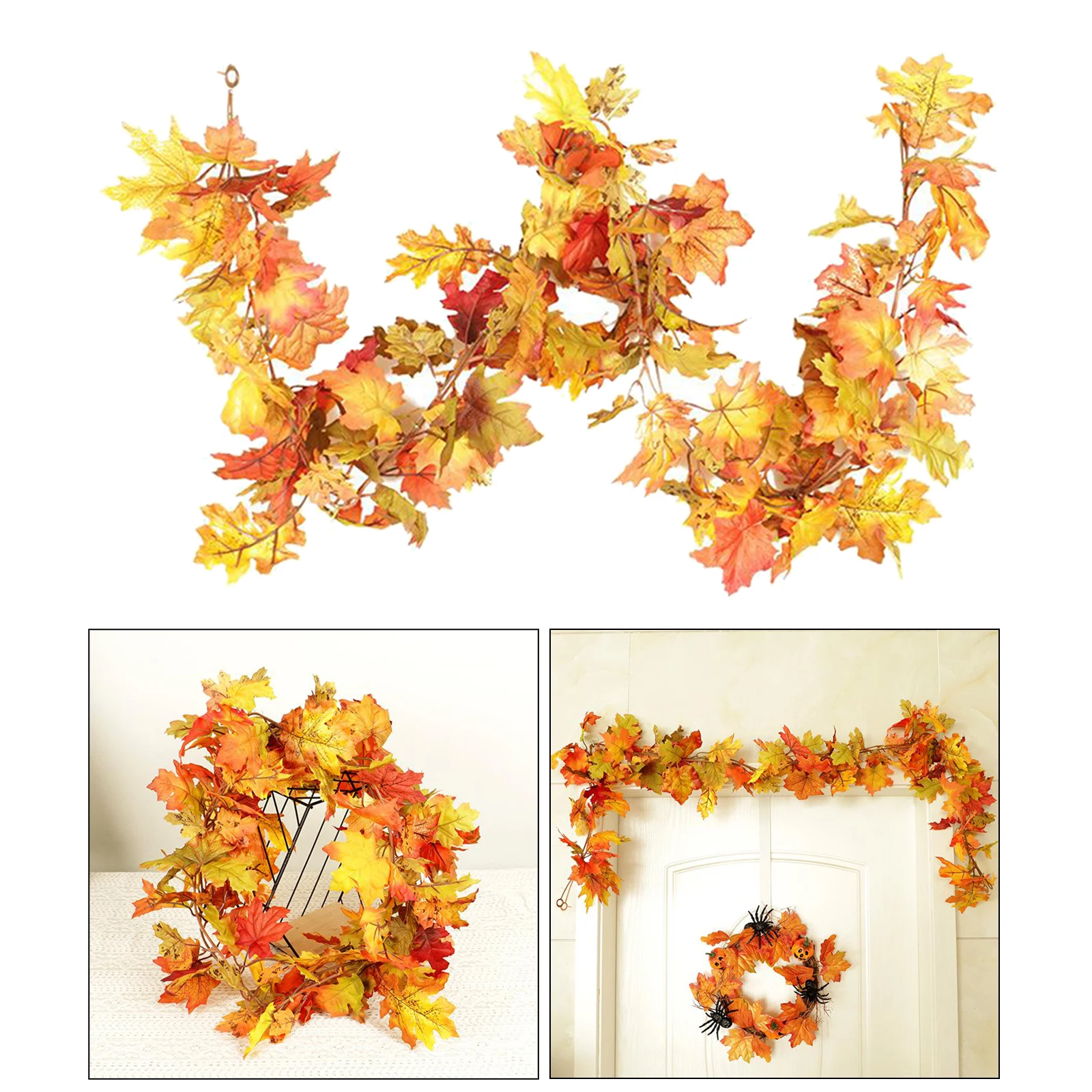 

Искусственный Кленовый лист, гирлянда, осенняя, осенняя, оставьте лозу для внутреннего использования на открытом воздухе