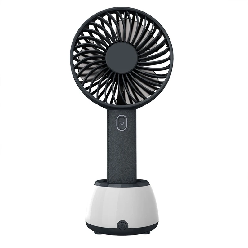 

Potable USB Handheld Fan Mini Cooling Fan 3 Wind Speeds Desktop Cooling Fan w/ LED Night Light Base for Home Office Car