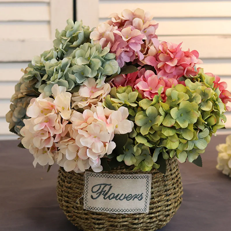 Искусственные цветы шелковая Гортензия искусственные для свадебной вечеринки