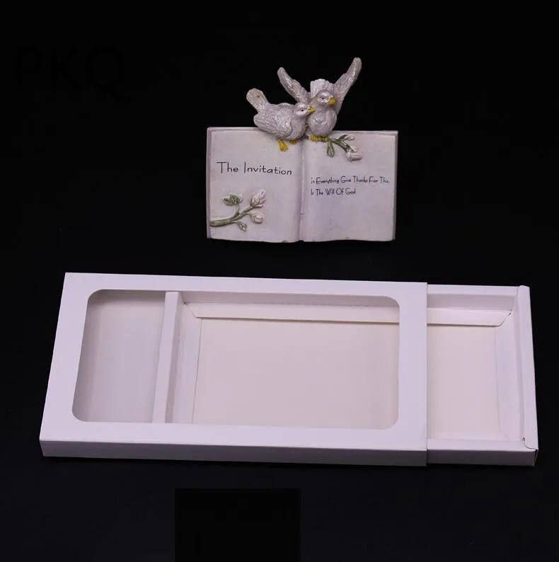 50 шт. белая бумажная коробка с выдвижными ящиками черная упаковочная окном