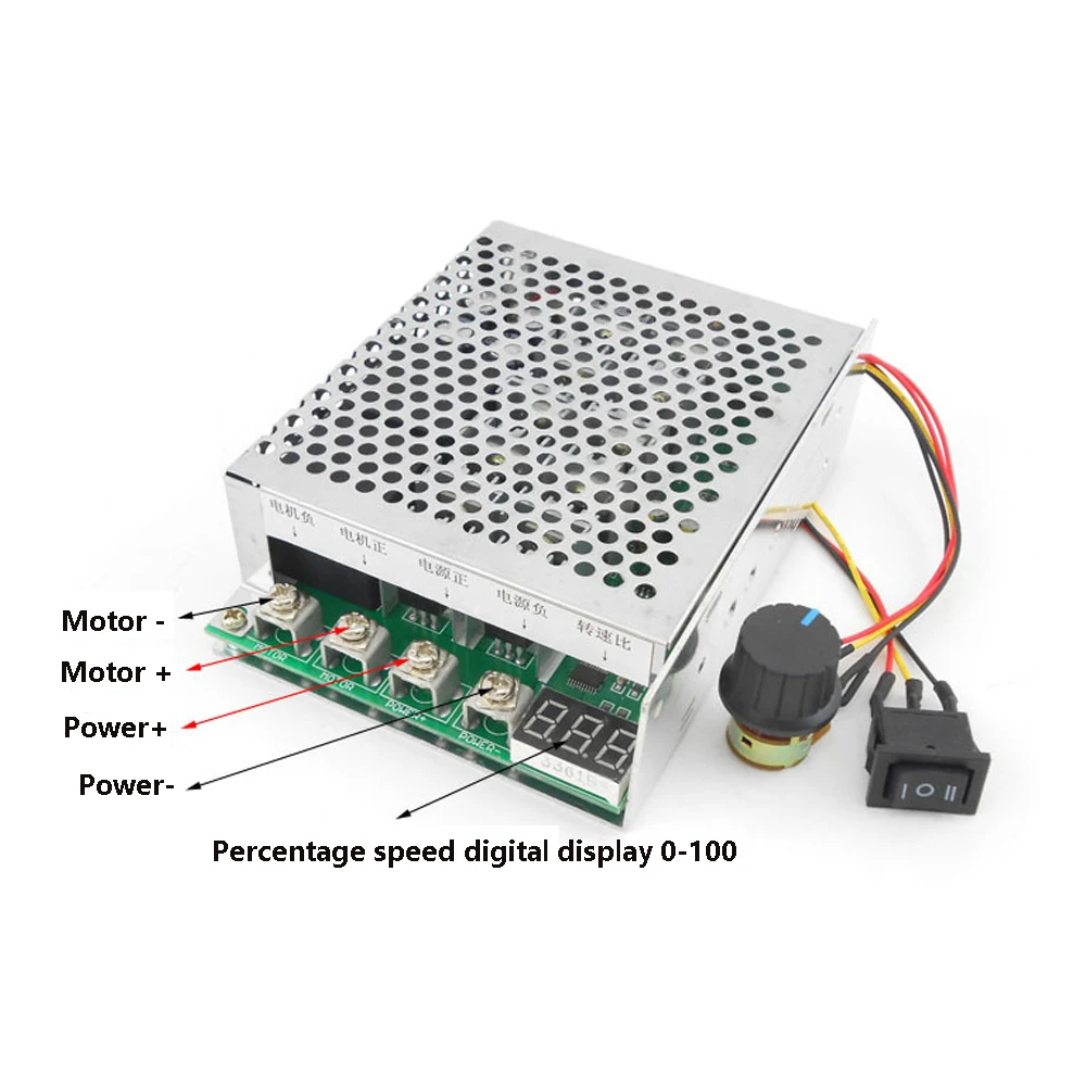 DC 10V-55 40A контроллер скорости двигателя постоянного тока Реверсивный ШИМ контроль