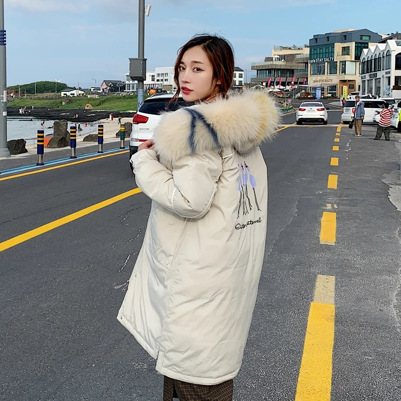 2019 Новая модная зимняя Для женщин искусственный меховой воротник с капюшоном