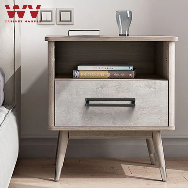 Современные ручки для кухонных шкафов WV полые дверей черный серый цвет 96 мм-160