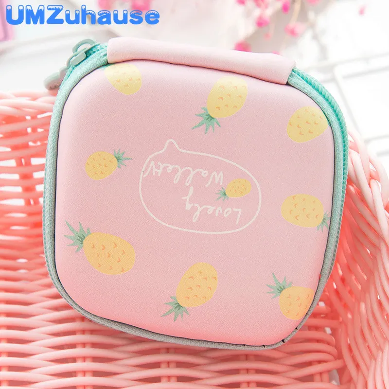 pineapple Милые сумки для хранения шнуров для наушников, проводная гарнитура, органайзер, мини-коробки, для дома, офиса, кошелек, настольный кабель для передачи данных, портативная организация - Цвет: pineapple