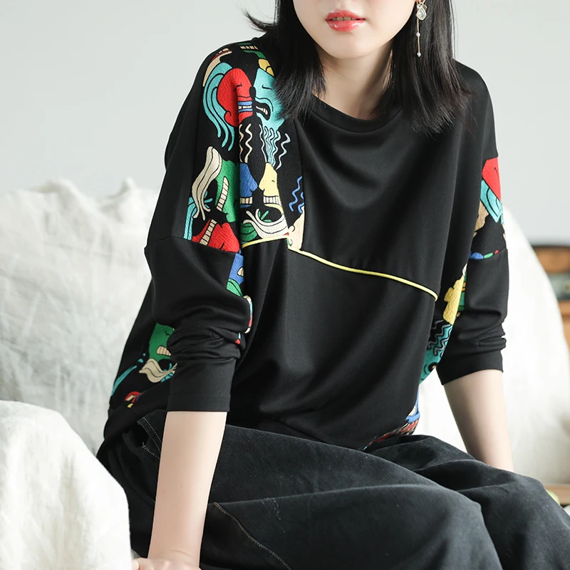 Женские толстовки осенние модные свободные пуловеры 2019 новые женские топы с