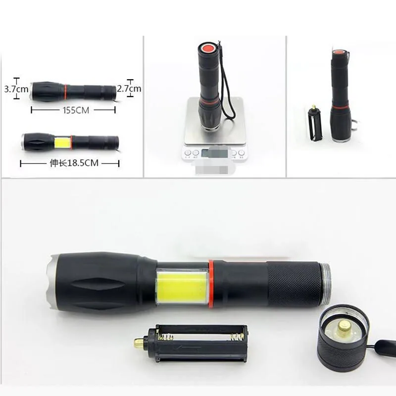 

Powrful T6/L2 COB LED Flashlight Lantern Torch Multifunction Flashlight Tail Super Magnet Design For Riding Hiking Fishing