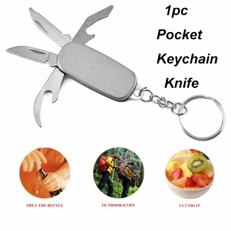 

Mini Multifunctional Outdoor Survival Sharp Keyring Stainless Steel Cutter Screwdriver Keychain