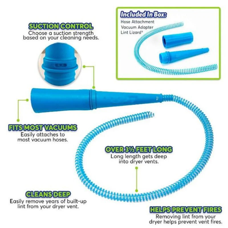 

Universal Dryer Vent Vacuum Cleaner Attachment Dust Cleaner Pipe Vacuum Lint Hoses for Lint Lizard Universal Dryer Vent Vacuum