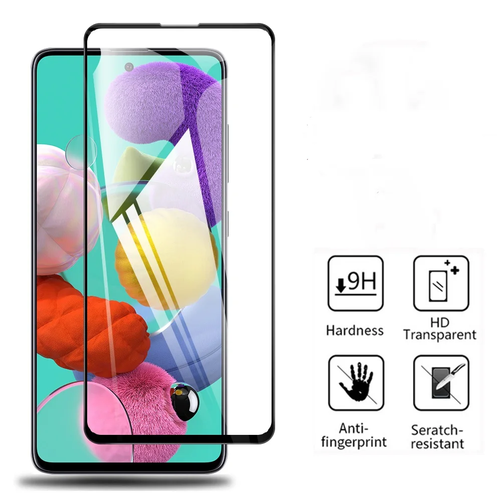10PCSProtective Glass on the For Samsung Galaxy A51 A21S Screen Protector Glass Film For Samsung Galaxy M11 M21 M31