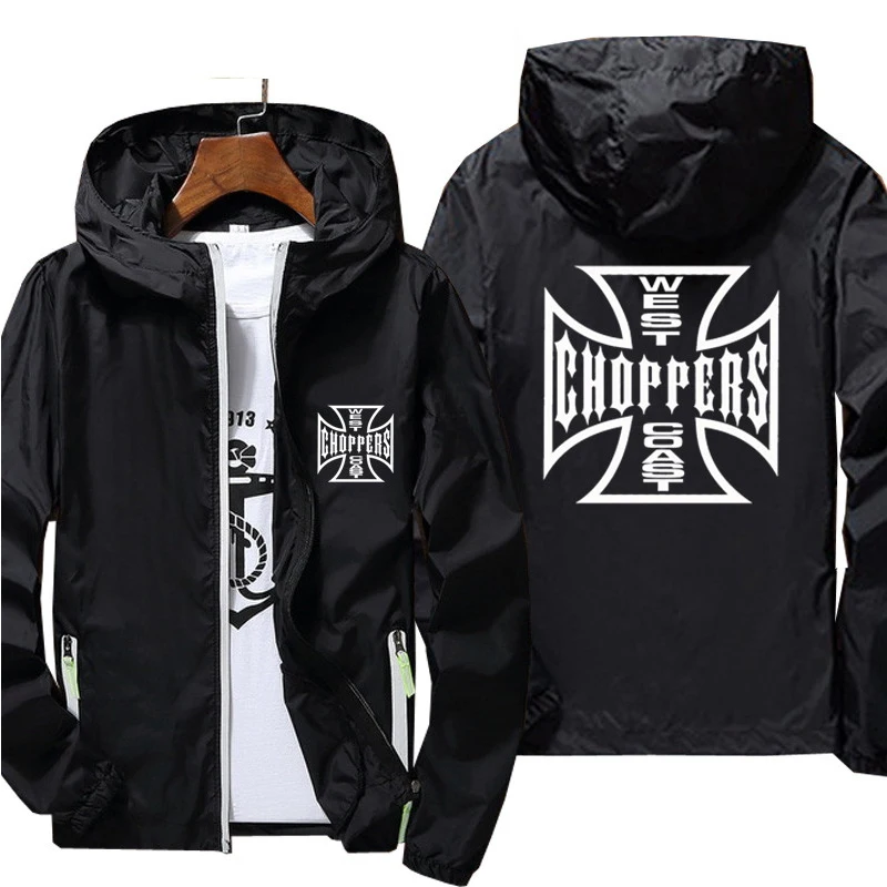

Men's West Coast Choppers Windbreaker Zipper Sports Pilot Thin Reflective Sunscreen Skin Ultra Light Jacket Coat Plus Size 7XL