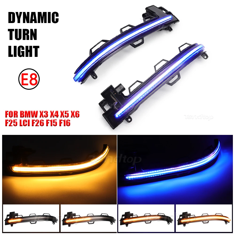

Dynamic Turn Signal Lights Sequential Side Marker Lamp Indicator Blinker For BMW X3 X4 X5 X6 F25 LCI F26 F15 F16 2014 -2018