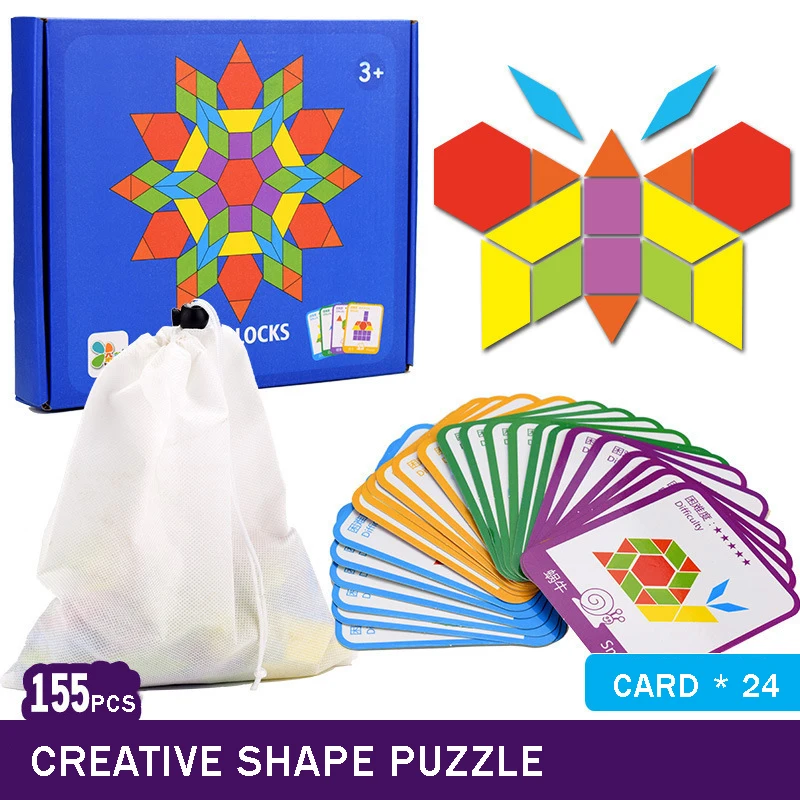 

Montessori Educational Learning Toys Kids Wooden 3D Jigsaw Puzzle Clever Board Baby Children Geometric Shape Puzzles Toy