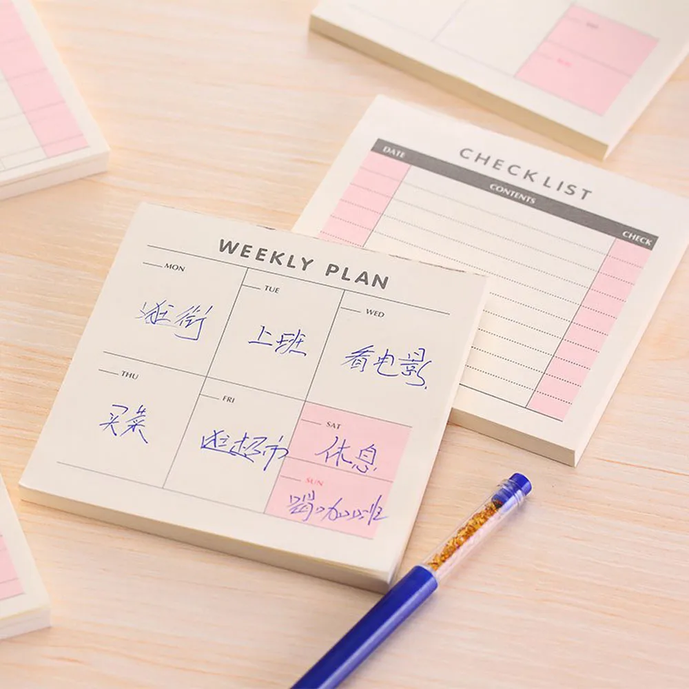 

60 Sheets Convenient Daily Weekly Month Planner Memo Pad Small Book Papeleria Sticky Notes Kawaii Stationary Office Accessories