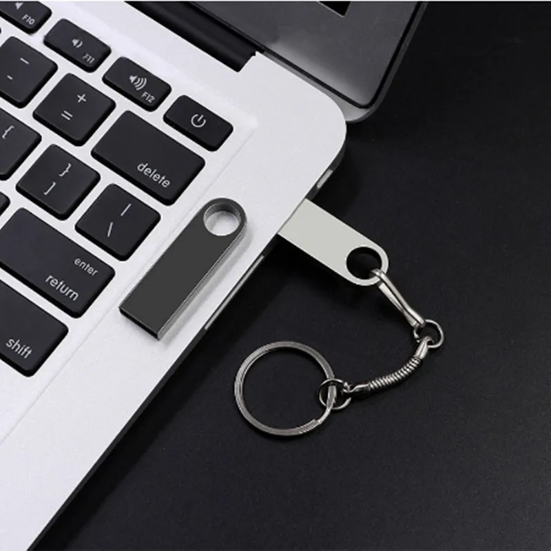 

Usb Flash Drive Silver Usb 2.0 Metal Pendrive 128Gb 64Gb 32Gb 16Gb 8Gb 4Gb Usb Memory Stick Key Chain Pen Drive Free Custom Logo