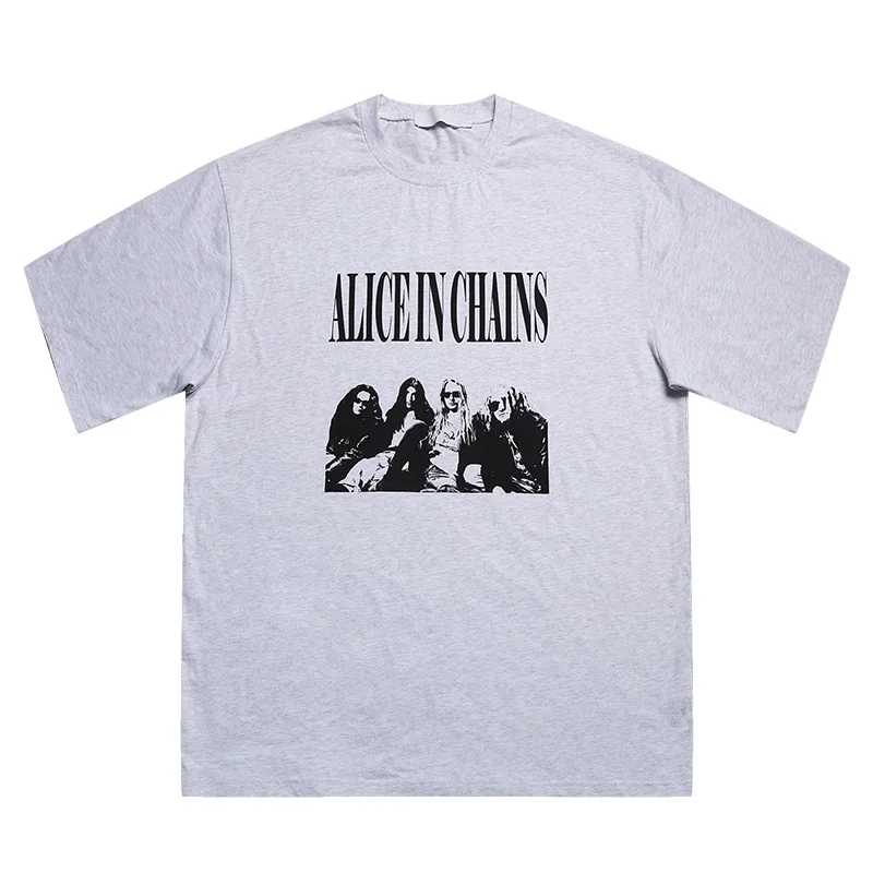 

Summer 2021 Men's New American Pattern popular logo Print Short Sleeve T-Shirt Men's loose character letter tee
