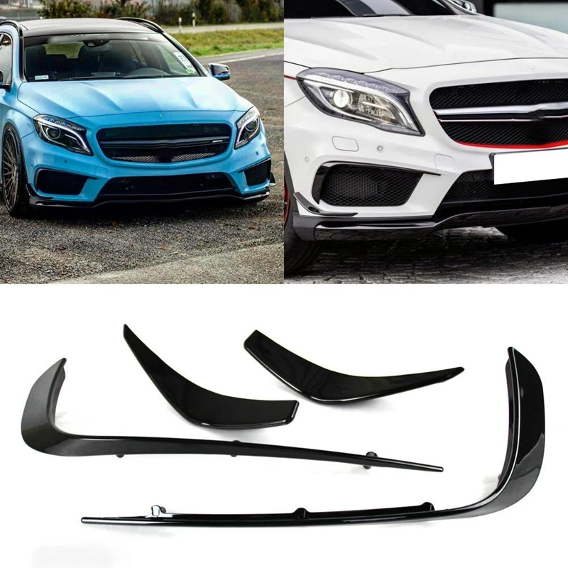 Черные передние закрылки спойлер для Mercedes BENZ GLA W156 X156 2014 2016|Наклейки на