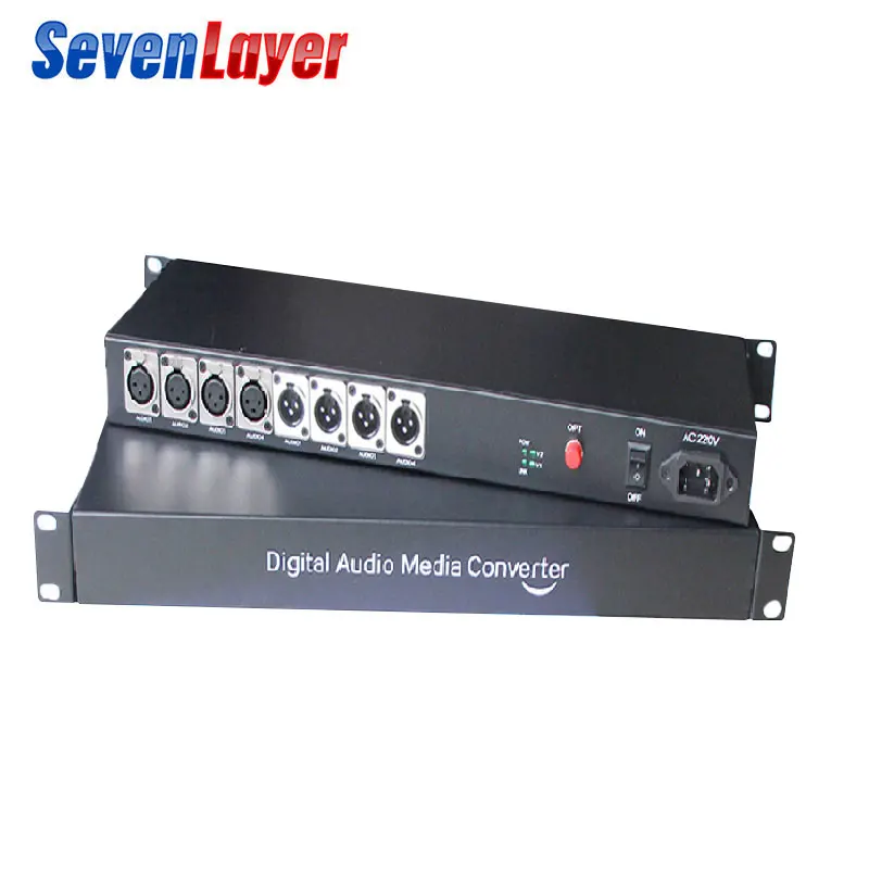 4ch двунаправленный сбалансированный аудио к оптоволоконному XLR по волоконному