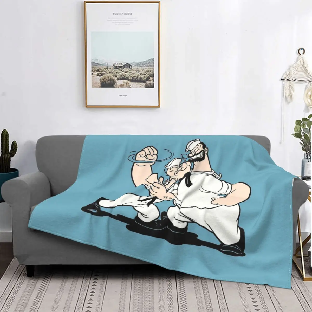 

Popeye-Manta de franela с рисунками из маринеро, colcha de lana suave acogedora, milagrosa