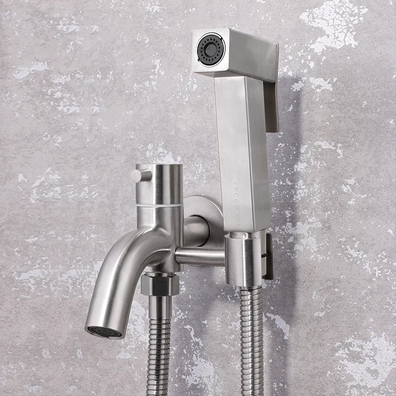 

Хромированные смесители для биде в ванную комнату 304 из нержавеющей стали для холодного туалета и душа, насадка-распылитель, смеситель для балкона, Швабра, краны для бассейна