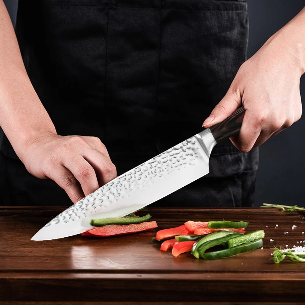 Damask профессиональный нож шеф повара 8 дюймов мясо овощи кухонные ножи молоток
