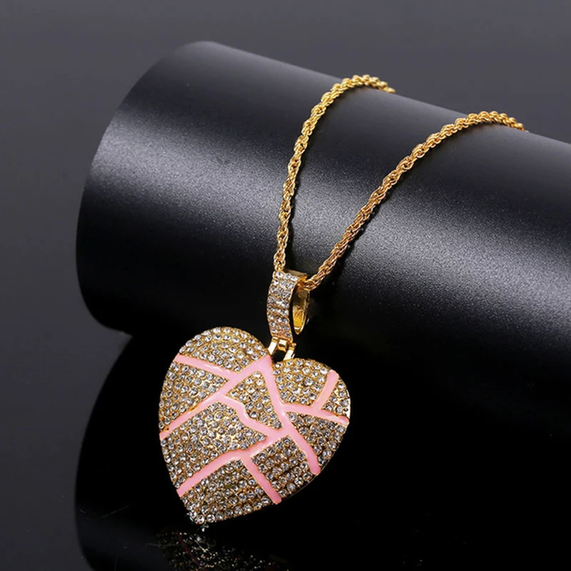 Ожерелье с подвеской в виде сердца трещинами для мужчин и женщин|Цепочки| |