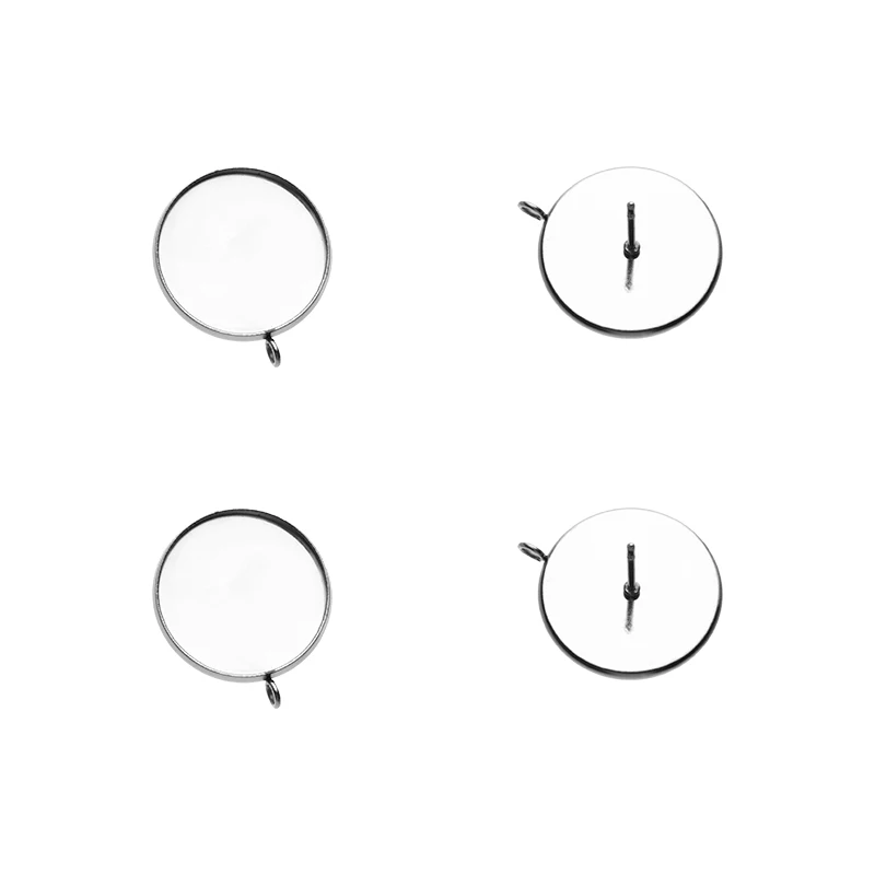 

20pcs/Lot Belt Buckle Stainless Steel Internal Diameter 8/10/12/14/16mm Ear Acupuncture Earring Ornament For Accessories