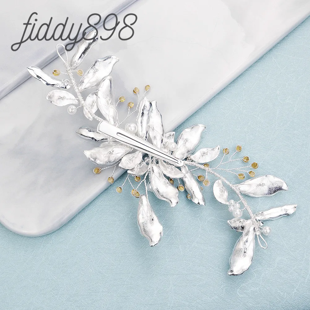 Модные свадебные аксессуары для волос на выпускной стразы в виде листьев женские
