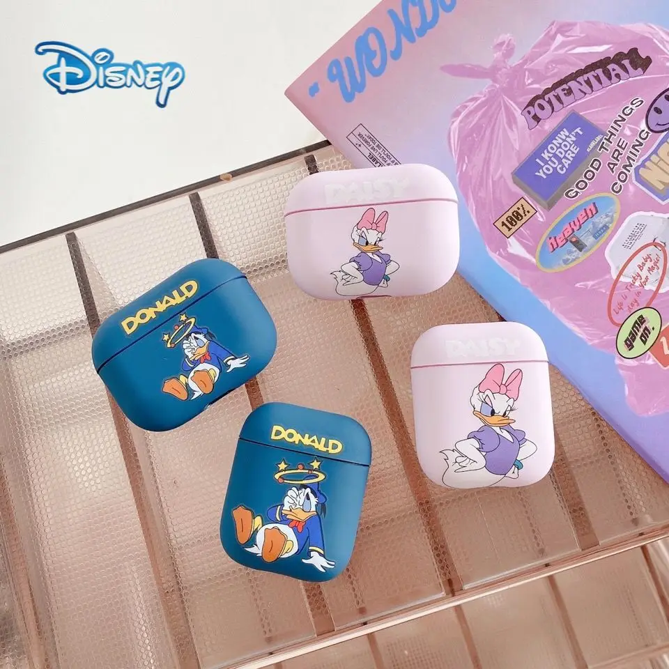 

Disney Donald Duck Daisy Cartoon Cover for Apple Airpods 1 2 airpod Pro 3 Wireless Bluetooth Earphones case Cute Headphone Cover