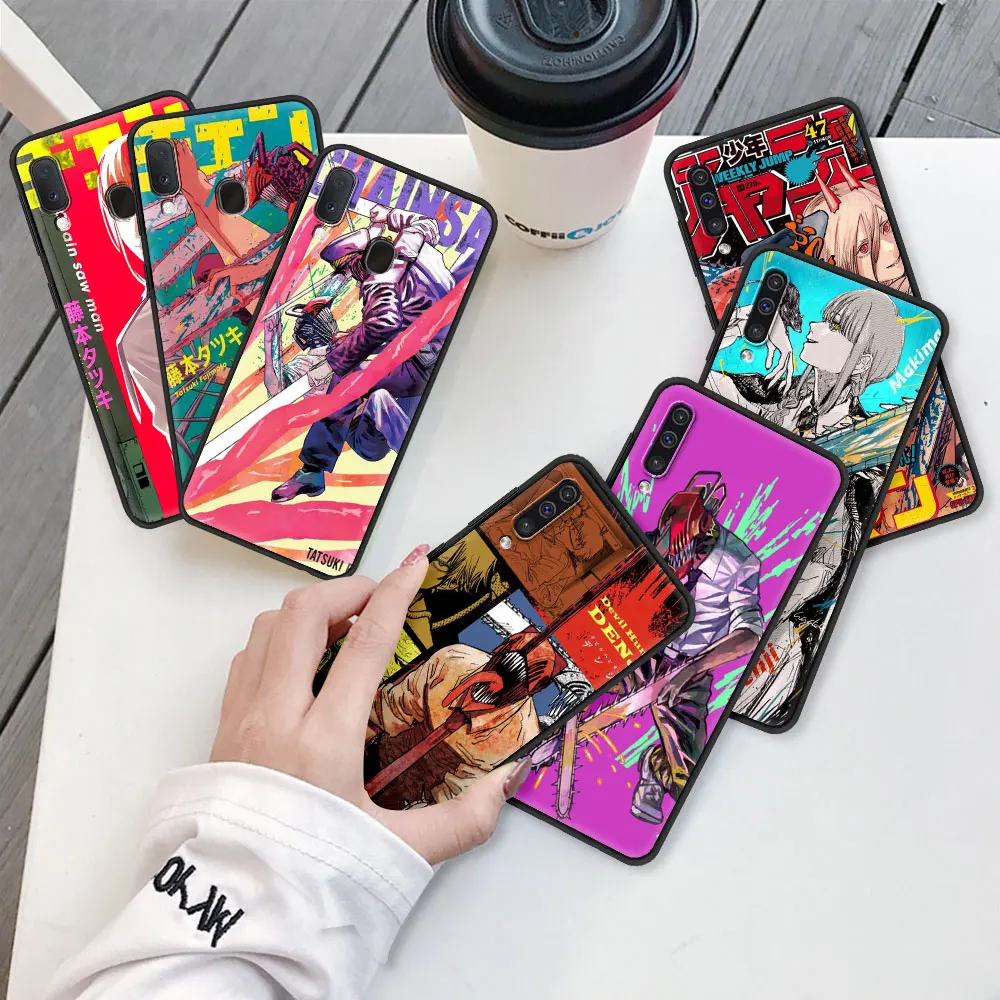 

Black Case For Samsung Galaxy A50 A70 A30 A20e A10 M31 Soft Coque M30s A20s A40 A01 Stylish Phone Cover Funda Anime Chainsaw Man