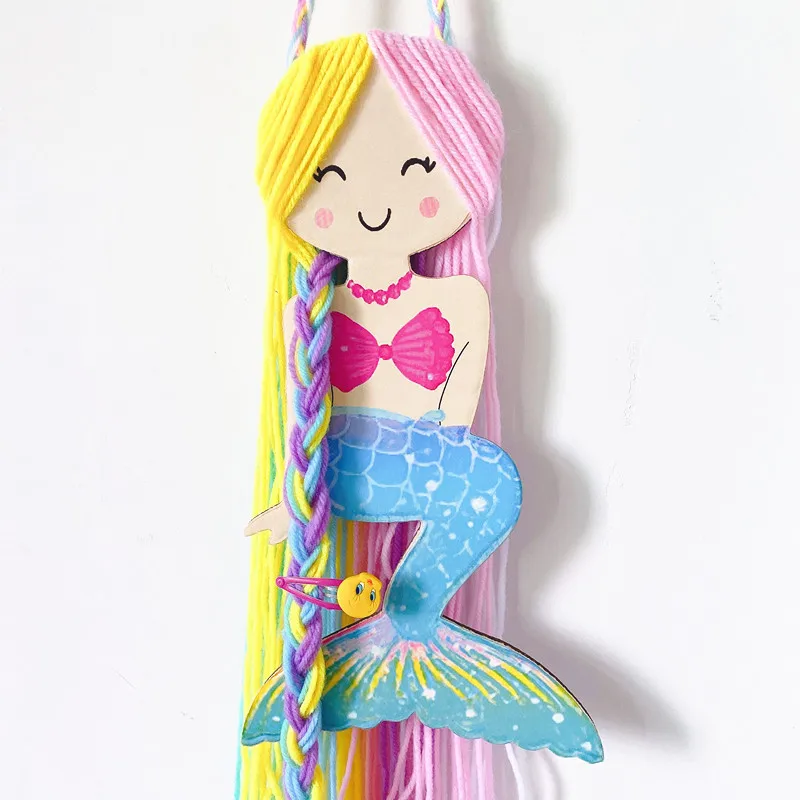 

Nordic Style Jewelry Headband Mermaid Tassel Hair Clip Display Rack Wall Hanging Children Girls Hairpin Storage Wall Shelf Decor
