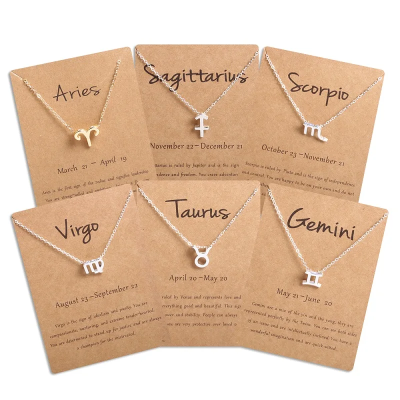 

Men Women 12 Horoscope Zodiac Sign Gold Pendant 19NOV91 Necklace Aries Leo 12 Constellations Jewelry Kids Christmas Gifts