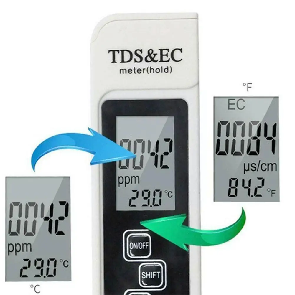 Цифровой Tds-метр 3 в 1 тестер воды цифровой измеритель Ph 0 0-14 Tds и ec ЖК-дисплей