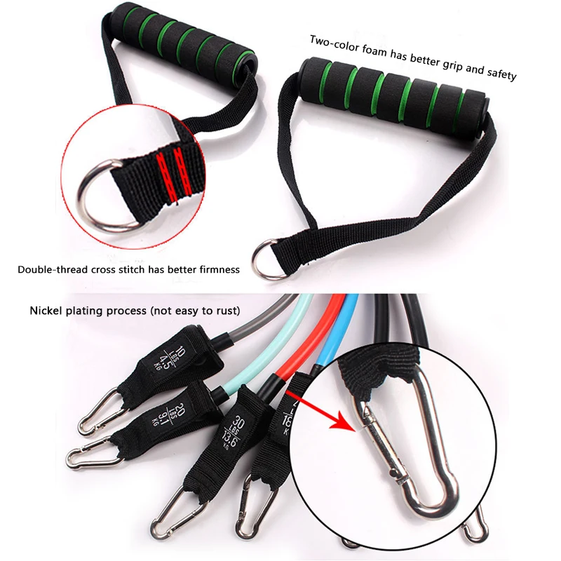 저렴한 200 Lbs11-Piece 저항 밴드는 집에서 밧줄 스포츠를 설정 TPE 휴대용 운동기구 Bandas De Resistencia 체육관 장비 저렴한 200 Lbs11-Piece 저항 밴드는 집에서 밧줄 스포츠를 설정 TPE 휴대용 운동기구 Bandas De Resistencia 체육관 장비