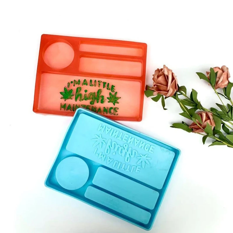 

1 Set Rolling Tray Mold with Herb Grinder Epoxy Resin Mold Jewelry Holder Silicone Mould DIY Crafts Home Decortaions Tools