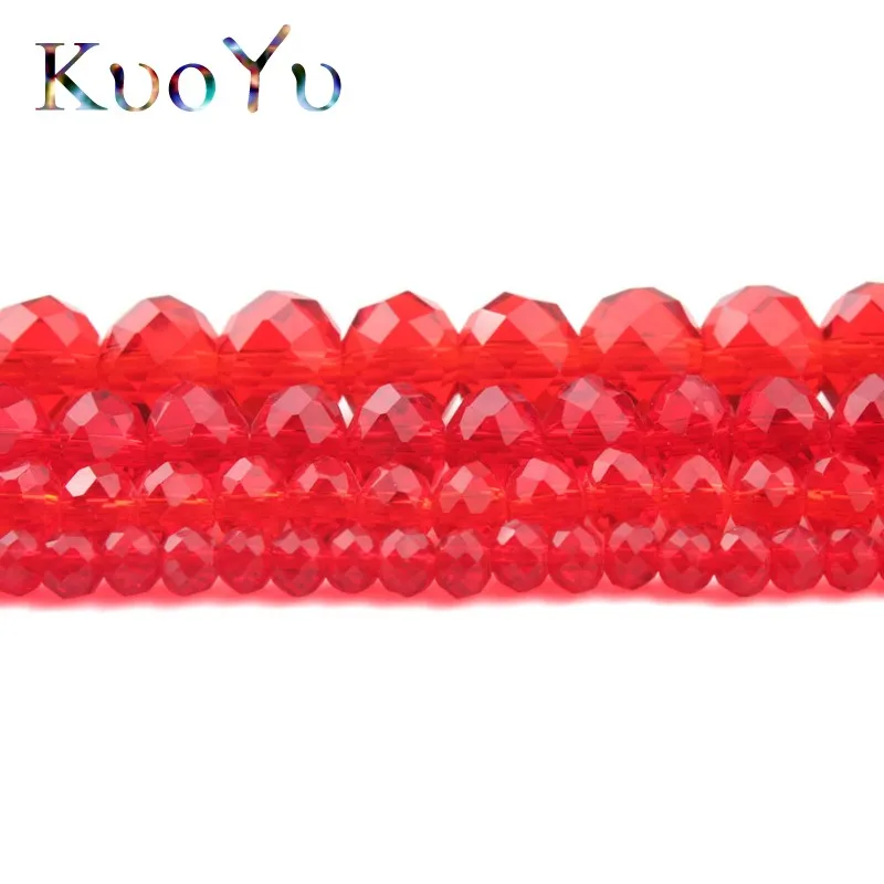 Wholesale Faceted Red Crystal Glass Beads Rondelle Spacer For Jewelry Making 4 6 8 10 12mm 15&quotInches DIY Bracelet Necklace | Украшения