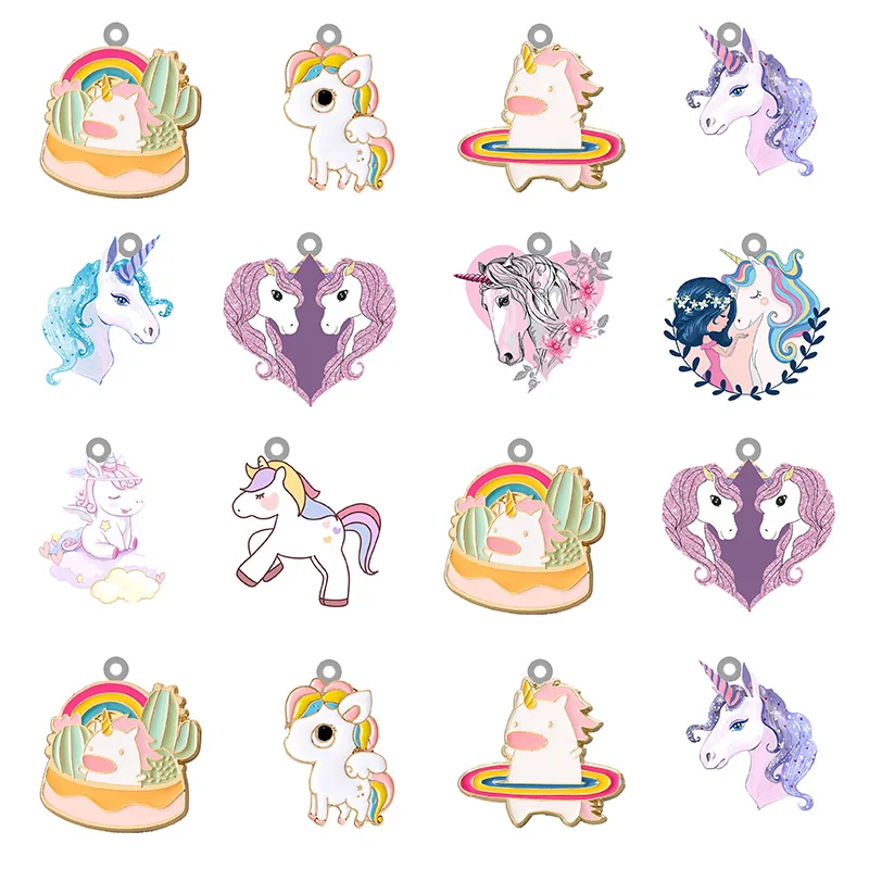 TAFREE Fashion New Creative Unicorn Acrylic Pendant Epoxy Resin Jewelry Making Pendant Earrings Necklace Parts Accessories