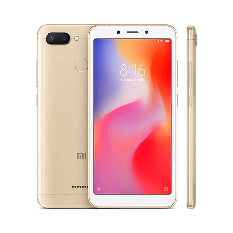 Оригинальная глобальная версия Xiaomi Redmi 6, 4 Гб ОЗУ, 64 Гб ПЗУ, 5,45 дюйма, HD 18:9 Helio P22 Octa Core4G LTE AI 12,0 МП, смарт-телефон для распознавания лица - Цвет: Золотой
