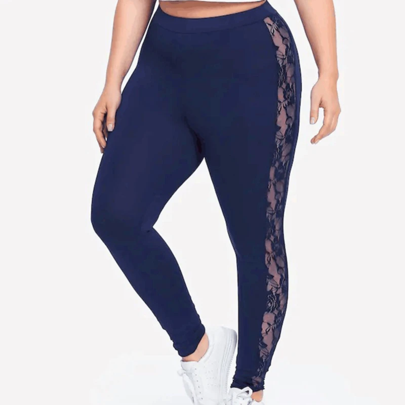 

2021 Plus Size L-XXXL New Lace Leggings Spring Summer Skinny Women Pencil Pants Trouser Black Leggings Big Size 3XL